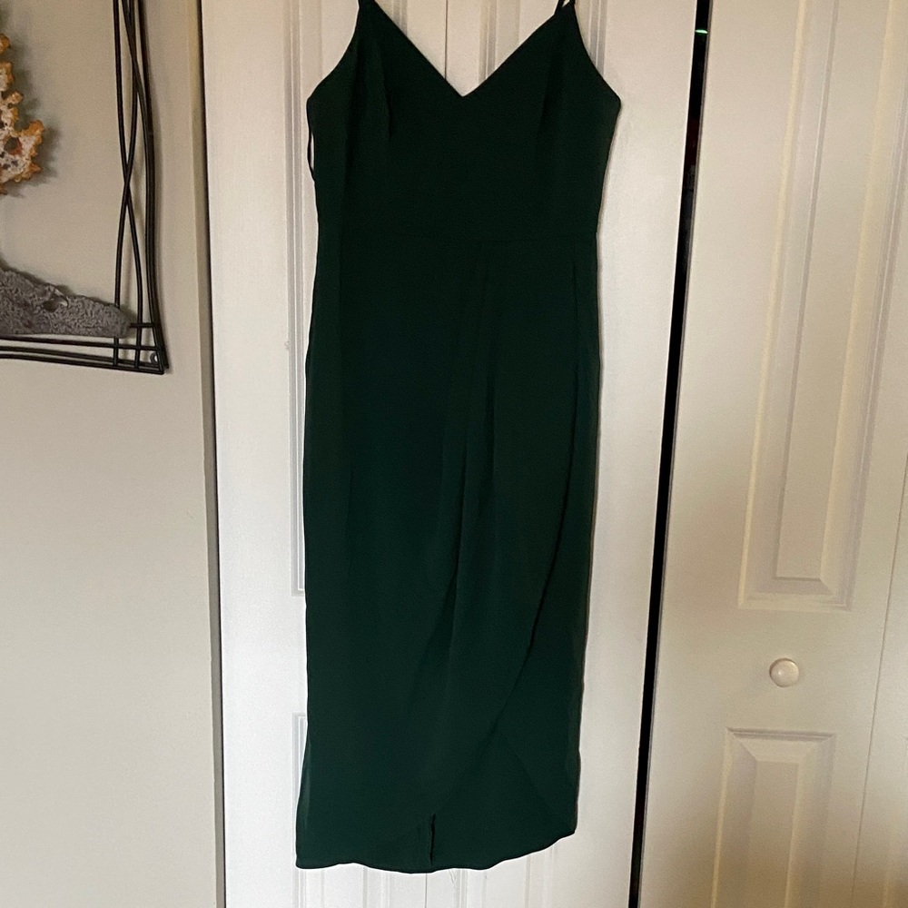 Lulu's Deep Green Midi Dress